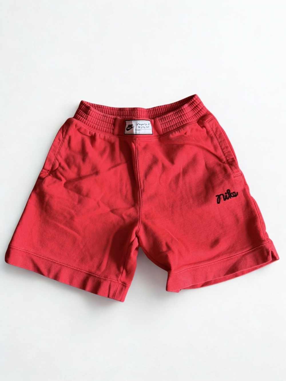 Nike Red Athletic Shorts with Branded Waist Label